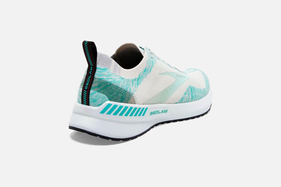 Brooks Bedlam 3 Road Running Shoes Womens - White/Turquoise - SWEHN-0865